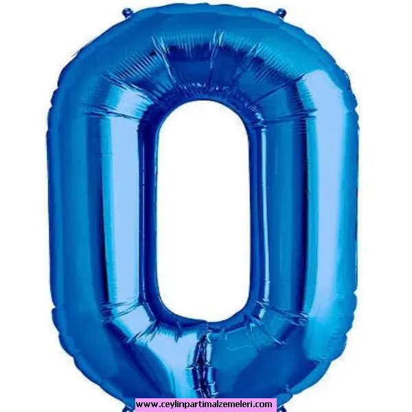 0 Rakam Lacivert Folyo Balon